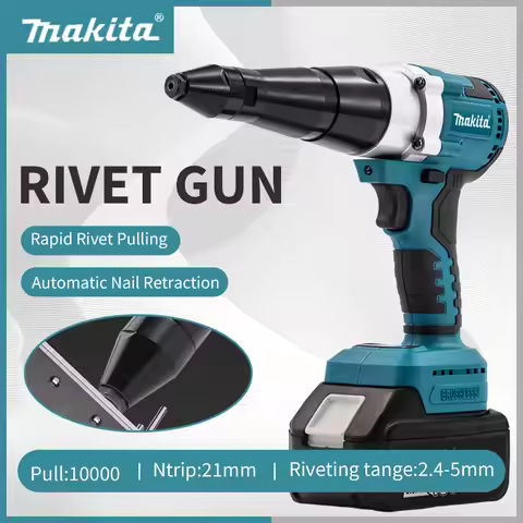 Makita Electric 18V Brushless Rivet Gun Cordless Rivet Nut Gun Automatic Rivet Lithium battery With 