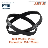2GT Synchronous Timing belt Pitch length134-178mm-2GT width 10mm Rubber closed