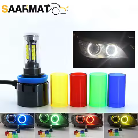 2Pcs H8 LED Error Free 160W Mutil color Angel Eye Marker Light Bulbs for BMW E90 E92 E82 E60 E70 X5