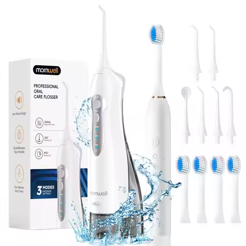 Water Flosser and Electric Toothbrush Combo - Cordless Water Flosser for Teeth - 6 Modes Sonic Porta