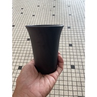 Augustfame - 9cm Round Thick Plastic Pots Black