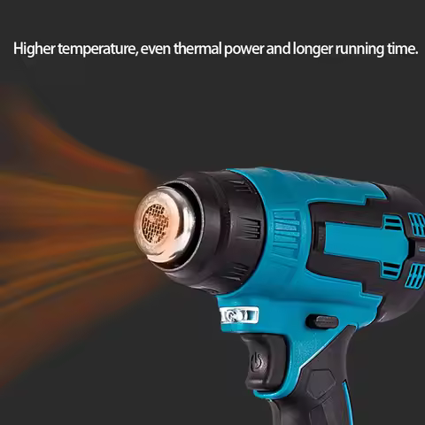 Cordless Hot Air Gun Handheld Hot Air Gun with 3 Nozzles Heat Gun Thermal Blower 0-500℃ Rechargeable