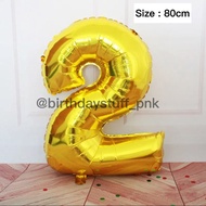 Jumbo Gold Number 2 Foil Balloon 80cm Number Foil Balloon/ 36inch Number Foil Balloon/
