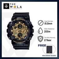 (2 Years Warranty) Casio G-Shock Men's Analog Watch GA-140GB-1A1 Gold Dial with Black Resin Band Spo