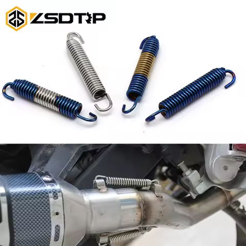 ZSDTRP 2pcs Universal Motorcycle Stainless Steel Spring Hooks for Exhaust Pipe Exhaust Front Middle 