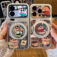For Poco X7 X8 Pro Max X6 X5 X3 Nfc X4 Gt Cute Cartoon Retro cowboy Crayon Shin chan Case 360° Rotat