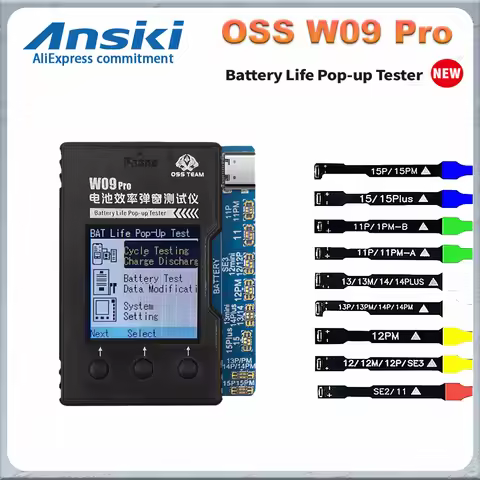 OSS W09 Pro V3 Phone Battery Programmer & Tester for iPhone 11-15PM 100% Health Reset Pop-up Repair 