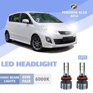 2PCS FOR PERODUA Alza 2014 H11 H7 LED Super Bright Hi/Lo Beam Headlamp Lamp LED Headlight Bulb White