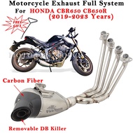 For CB650R CBR650R CB CBR 650R 650 2019 - 2023 Motorcycle Exhaust Escape Modified Full System Muffler Front Link Pipe DB