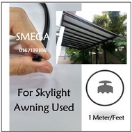 SMEGA 5704 (Feet/Meter) Awning Skylight Rubber/Gasket/ Getah Bumbung Black Color