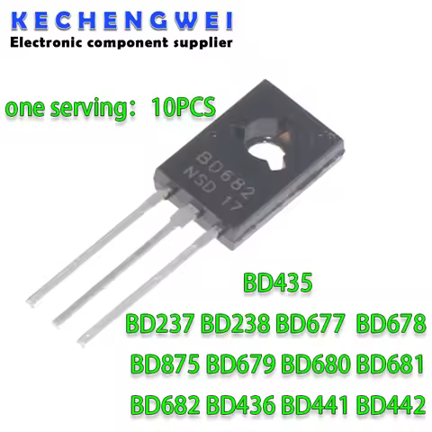 10pcs BD237 BD679 BD680 BD681 BD682 TO-126 BD238 BD677 BD678 BD875 BD435 BD436 BD441 BD442 TO126 Tra