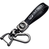 Leather Car Keychain for Infiniti G35 G37 Q50L QX50 Q50 QX56 Q60 QX60 QX70 Q70L QX80, Metal Car Key 