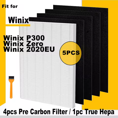 1 True HEPA Filter + 4 Carbon Pre-Filters for Winix Air Purifier P300,Winix Zero,Winix 2020EU
