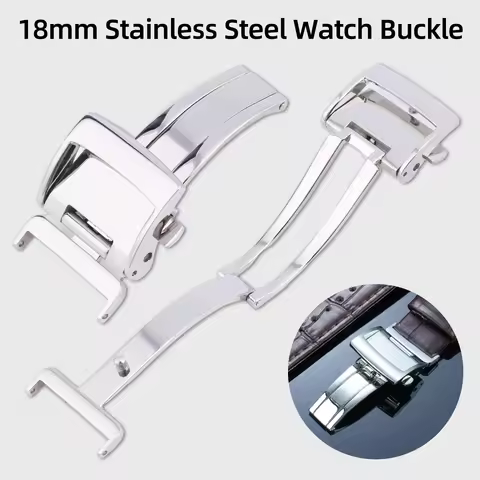 Luxury Stainless Steel Watch Buckle For Seiko Premier Series SNP093 SNP096 Repalcement watch leather