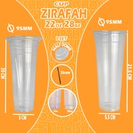 Cup Plastik GIRAFFE  Cup Zirafah saiz 22oz & 28oz inc straw penutup halfdome 25pcs 50pcs