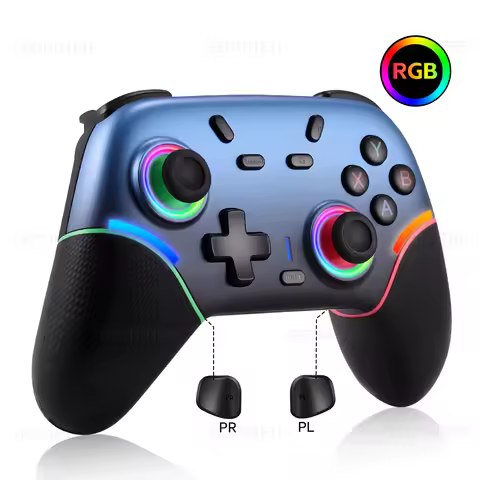 RGB Wireless Bluetooth Controller For Nintendo Switch 2/Switch 1/PS3/PS4 Console Gamepad for Android