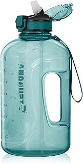 GIFUBOWA 3l Large Water Bottle with Straw and Time Marker 0.8 Gallon/105oz Huge Sport Big Drinking G