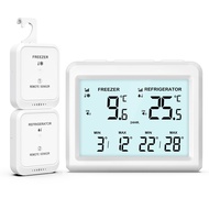Brifit Refrigerator Thermometer with 2 Sensors 3.7 Inch Freezer Wireless Thermometer ℃/℉ Conversion 
