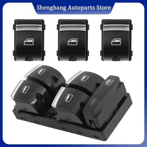 4F0959851H Chrome Master Window Switch 4F0959855B Rear Button For Audi A3 8P 2009-2013 Q7 4L 2010-20