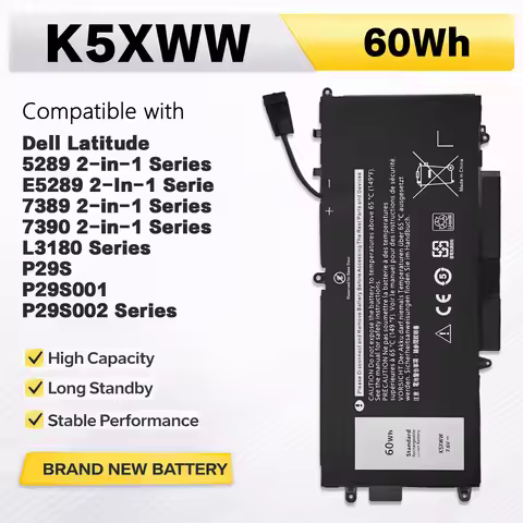 PowerHub K5XWW Laptop Battery Compatible with Dell Latitude 5280 5288 5480 5580 5490 5590 5491 5591 