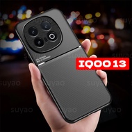 For Vivo IQOO 13 5G 2024 Phone Case Car Magnetic Texture Bumper Soft Silicone Casing IQOO13 VivoIQOO