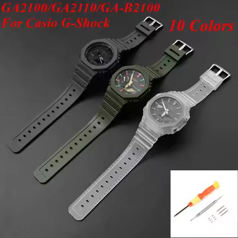 For Casio G-Shock GA-2100-1A1/GA2110/GA-B2100 Watch Strap Case Proof Protective Shell Bumper Resin B