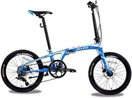 Fashionable Simplicity 20 Folding Bikes Adults Unisex 8 Speed Double Disc Brake Light Weight Folding Bike Aluminum Alloy Lightweight Portable Bicycle Black Colour:Green " (Color : Blue)