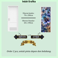 Toilet Door Stickers Bathroom Door/s Toilet Door/s Aesthetic Floral Pattern/s 3