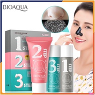Combo lột mụn đầu đen 3 bước BIOAQUA sạch mụn đầu đen dưỡng ẩm làm trắng se khít lỗ chân lông kem lộ