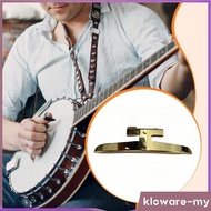 [KlowareMY] Banjo Armrest Gold Metal Fit Bracket with Two Apart Rim Hooks Mirror Finish Music Instru