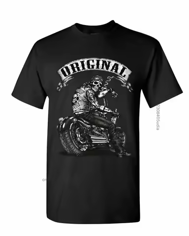 Original Biker Skull T-Shirts Ride Or Die Route 66 Motorcycle Mc New T Shirt Men Summer Design T Shi