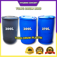 Tong Drum Plastik / Tong Air / Blue Drum Plastic / Bekas Tong Biru / Tong Terpakai / Used Drum 160L 200L 270L