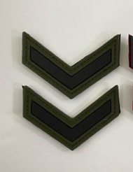 patch rubber 3d pangkat serda (merah hitam) (hijau hitam)