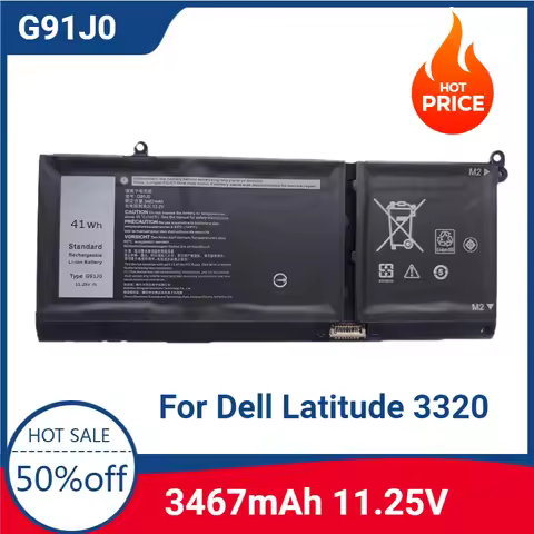 New High-quality G91J0 11.25V 41Wh 3467mAh Laptop Battery for Dell Latitude 3320 3420 3520 Inspiron 