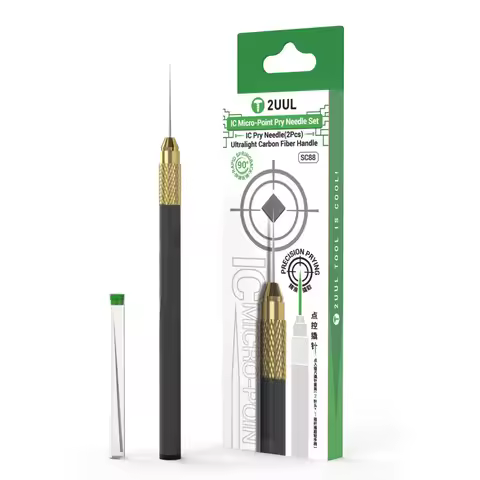 2UUL SC88 Professional IC Pry Needle Set Carbon Fiber 2pcs for Precise Chip Glue Removal & Tin Dragg