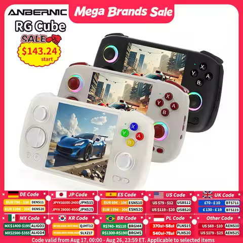 Anbernic RG Cube Handheld Game Console 3.95'' IPS Multi-touch Screen T820 Android 13 RGB Joystick 52
