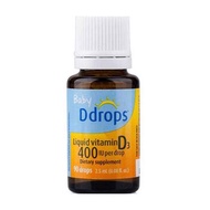 Ddrops 嬰兒400 IU維他命D3滴劑 90Drops/2.5ml