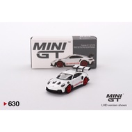 [ Box Version ] 1/64 Mini GT 630 Porsche 911 (992) GT3 RS White with Pyro Red Accent Package