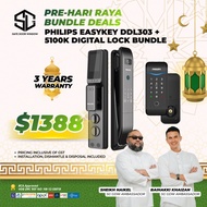 Philips Easykey Digital Locks (DDL303 + 5100K) Bundle