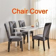 COD 2Pcs Chair Cover Dining Set Stretchable Printing Elastic Comfortable for Indoor Dining Room