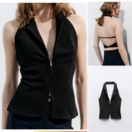 Zara Summer New Style Halter Halter Neck Collar Top2838777