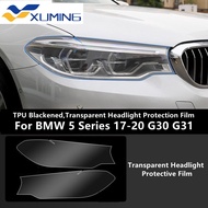 XM For BMW 5 Series 17-20 G30 G31 TPU Blackened,Transparent Headlight Protective Film, Headlight Pro