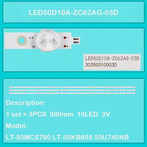 LED BackLight Strip For LT-50MCS780 LT-50KB608 LT50KB608 50U740NB LED50D10A-ZC62AG-03D LT50MCS780