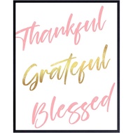 Thankful Grateful Blessed Wall Decor Girls Room Decor Christian Gifts Baby Nursery Wall Art Motivati