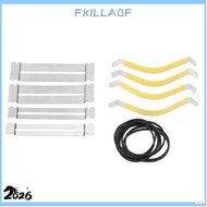 FKILLA0FSB Guitar String Spreader, Silver Metal+Rubber Band Fingerboard Guards, Durable Fret Polishi