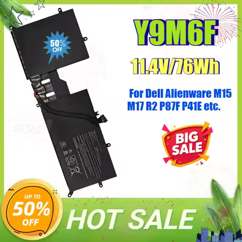 76Wh Y9M6F Laptop Battery for Dell Alienware M15 M17 R2 P87F P41E YM9KC 08K84Y ALW15M C7XD9 D4738W D