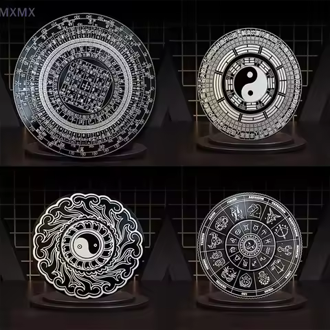 {MX} 6/8cm Chinese Tai Chi Bagua Alloy Luck Bless Rotatable Feng Shui Compass Chinese Master Supplie