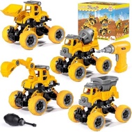 LUDILO 4PCS Take Apart Toys for 4 Year Old Boys Construction Toys with Electric Drill DIY Assembly B