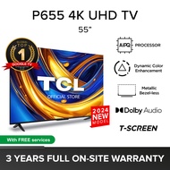TCL P655 4K Google TV | 55 inch | 4K TV |  HDMI 2.1 | Smart TV | Andriod TV | USB Port | Wide Colour Gamut