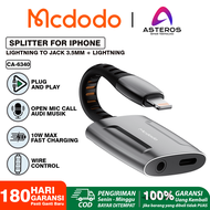 MCDODO Converter Splitter For iPhone 8 X Xr Xs 11 12 13 14 Charging Audio Call Open Mic Game